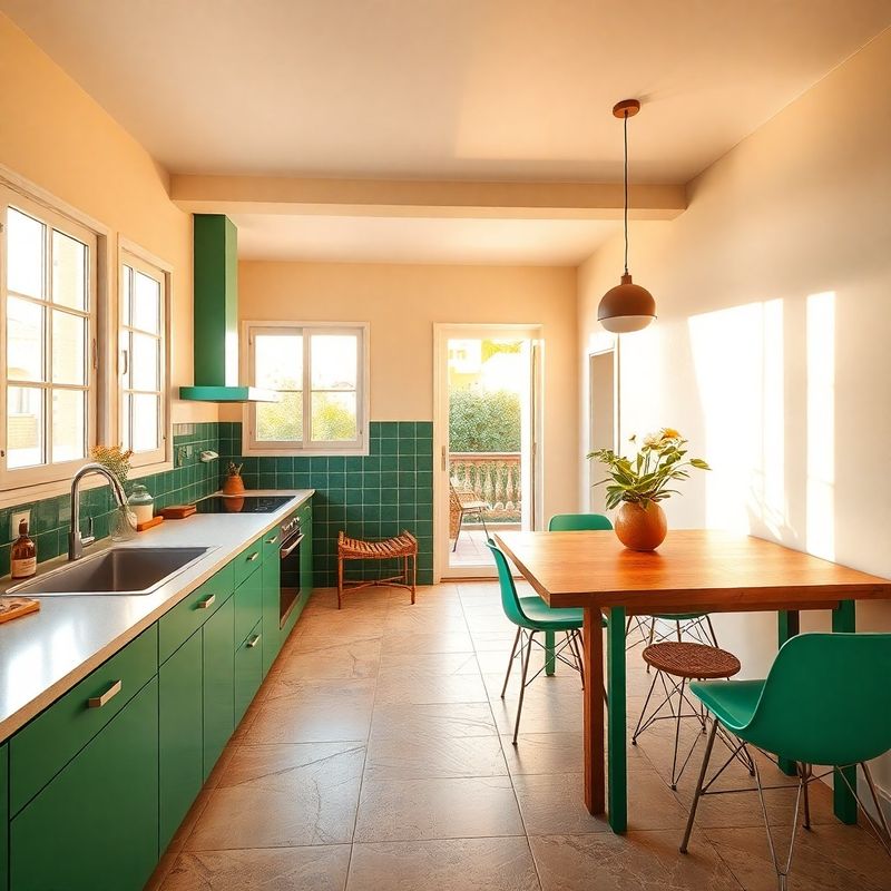 Interior residencial recién reformado en Palma con acentos verde esmeralda