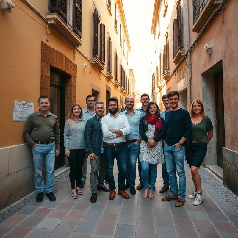 Equipo de Vividwspark reunido frente a su oficina en el Carrer de Sant Miquel de Palma