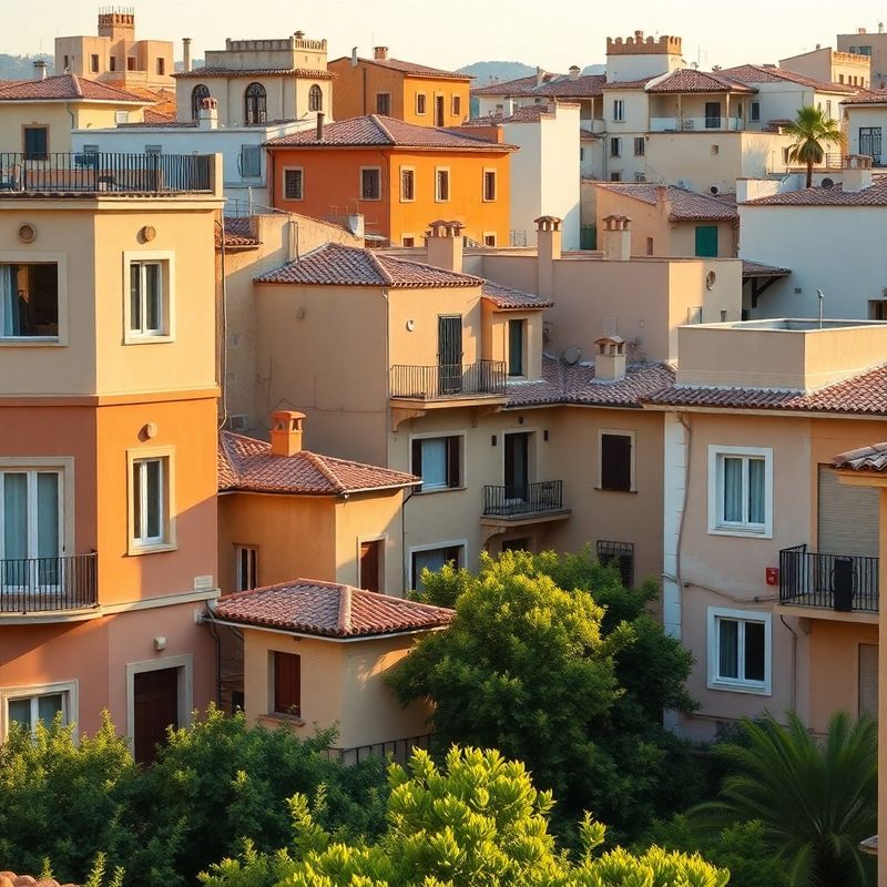 Vista panorámica de edificios completados en un barrio de Palma
